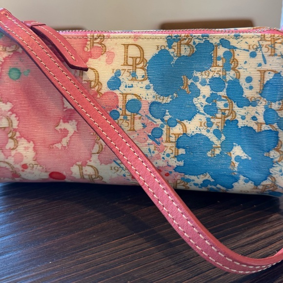 Dooney & Bourke Paint Splash Monogram Canvas Wristlet - Picture 10 of 15